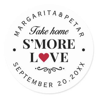 S’more Love Wedding  Classic Round Sticker