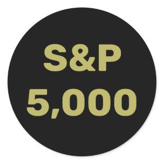 S&P 5,000 Level Stock Market Index Celebration Classic Round Sticker