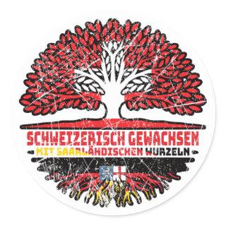 Saarland Saarländisch Schweizer Schweiz Baum Classic Round Sticker