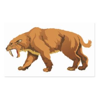 Saber-toothed Cat Rectangular Sticker