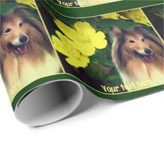 Sable Collie And Yellow Flowers Personalized