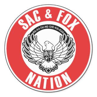 sac fox flag american native usa ethnic symbol ind classic round sticker