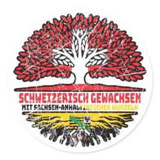 Sachsen-Anhalt Schweizer Schweiz Baum Classic Round Sticker
