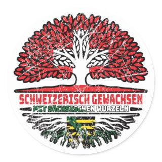 Sachsen Sächsisch Schweizer Schweiz Baum Wurzel Classic Round Sticker