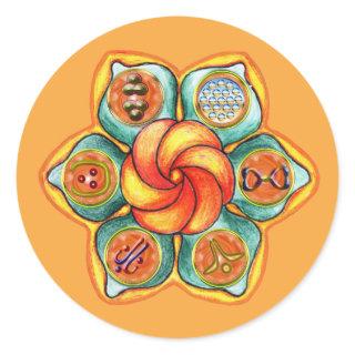 Sacral Chakra Mandala Classic Round Sticker