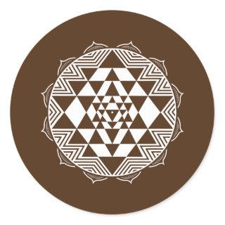 Sacred Geometry Sri Yantra Chakra Triangle  Classic Round Sticker