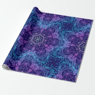 Sacred Geometry Symbols in Mandala seamless patter