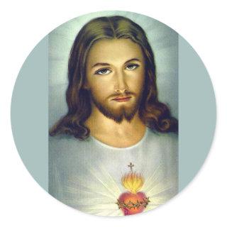 Sacred Heart Jesus Christ Stationary Envelope Classic Round Sticker