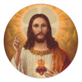Sacred Heart of Jesus Blessing Classic Round Sticker