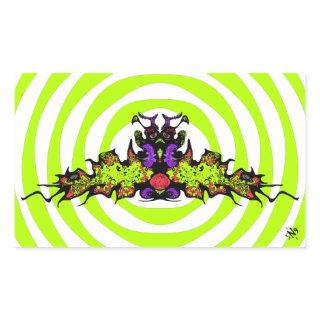 Sad colorful goblin demon creature v2 rectangular sticker