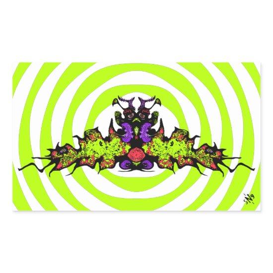 Sad colorful goblin demon creature v2 rectangular sticker