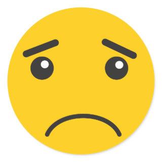 Sad Emoji Classic Round Sticker