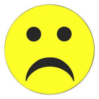 Sad Face Classic Round Sticker