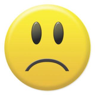 Sad Face Classic Round Sticker