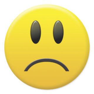 Sad Face Classic Round Sticker