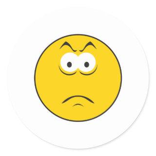 Sad Face Classic Round Sticker