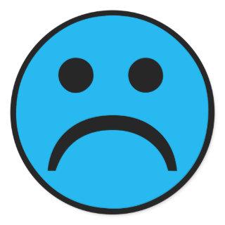 Sad face classic round sticker