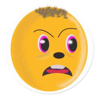 Sad Face Gold Color Sticker