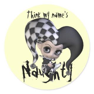 Sad Little Jester Classic Round Sticker