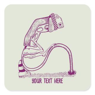 Sad traffic light  square sticker