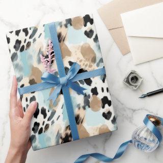 Safari Animals Fur Prints Patterns Blue and Beige