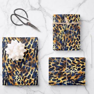 Safari Animals' Fur Prints Patterns Navy Blue  Sheets