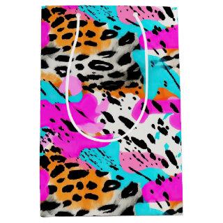 Safari Animals Fur Prints Patterns Neon Colorful Medium Gift Bag