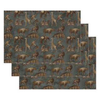 Safari Animals on Dark Green  Sheets