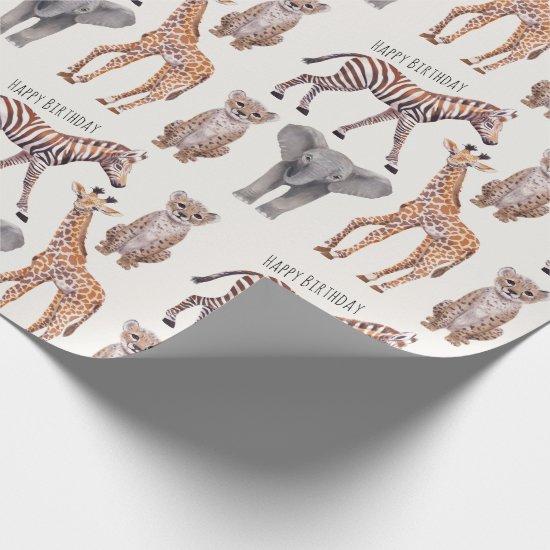 Safari Baby Animals Pattern Personalized