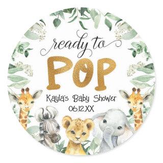 Safari Ready To Pop Baby Shower Sticker