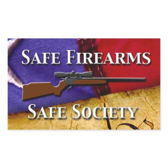 Safe Firearms, Safe Society Rectangular Sticker