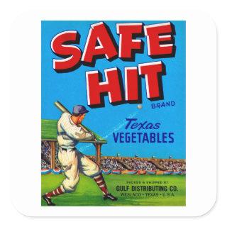 Safe Hit Vintage Lable Art Square Sticker