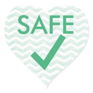 Safe to Eat Green Chevron Heart for Allergies Heart Sticker
