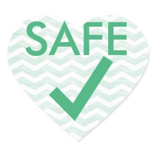 Safe to Eat Green Chevron Heart for Allergies Heart Sticker