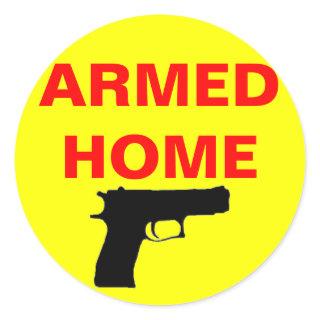 Safety Armed Home Classic Round Sticker