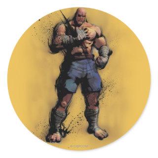 Sagat Standing Classic Round Sticker