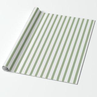 Sage Green and White Striped