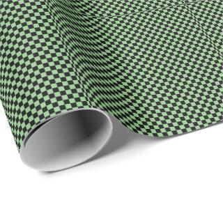 Sage Green Black Checkerboard Camouflage Pattern