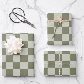 Sage Green Checkerboard  Sheets