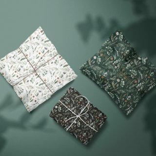 Sage green Christmas modern minimal botanical Wrap  Sheets