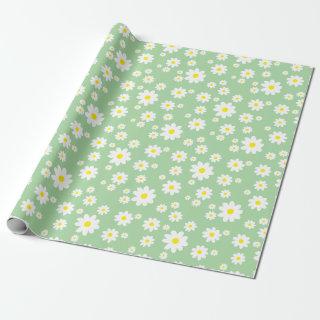 Sage Green Daisy Pattern