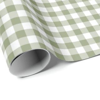 Sage Green Gingham Neutral Elegant Checks Pattern