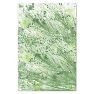 Sage green greenery abstract watercolor art tissue paper