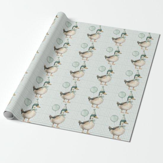 Sage Green One Lucky Duck Balloon Birthday