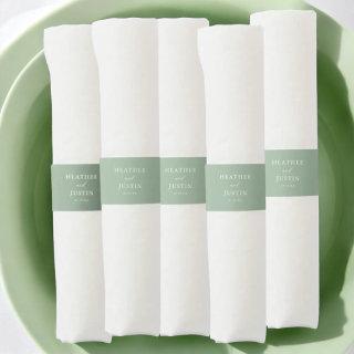 Sage Green Summer Rustic Elegant Wedding Napkin Bands
