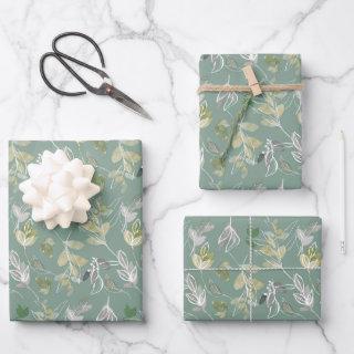 Sage Green Watercolor Leaves  Sheets