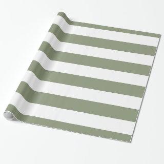 Sage Green, White XL Stripes Pattern
