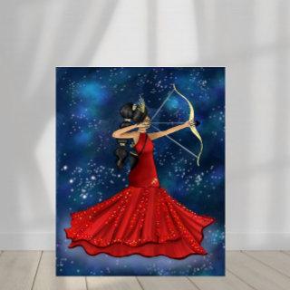 Sagittarius Female Goddess - Galaxy Space Stars Canvas Print