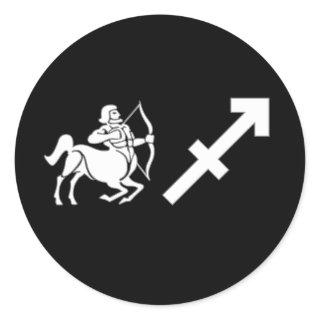 Sagittarius with Symbol Classic Round Sticker
