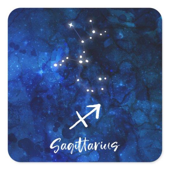 Sagittarius Zodiac Constellation Galaxy Celestial Square Sticker